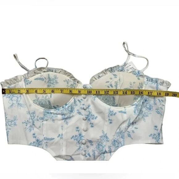 CIDER Floral Ruffle Corset Tank Top Size XL NWT - Picture 9 of 12